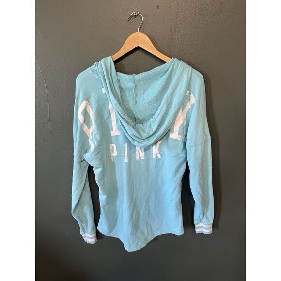 Pink by Victoria Secret Womens Pullover Hooded Sweatshirt Lightweight Size Small - Picture 2 of 3